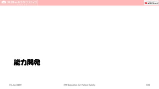 能力開発
15 Jun 2019 CPR Education for Patient Safety 120
 