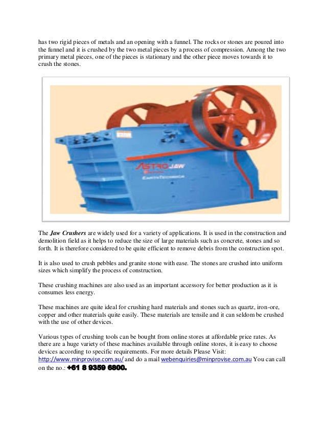 Application and features of jaw crushers