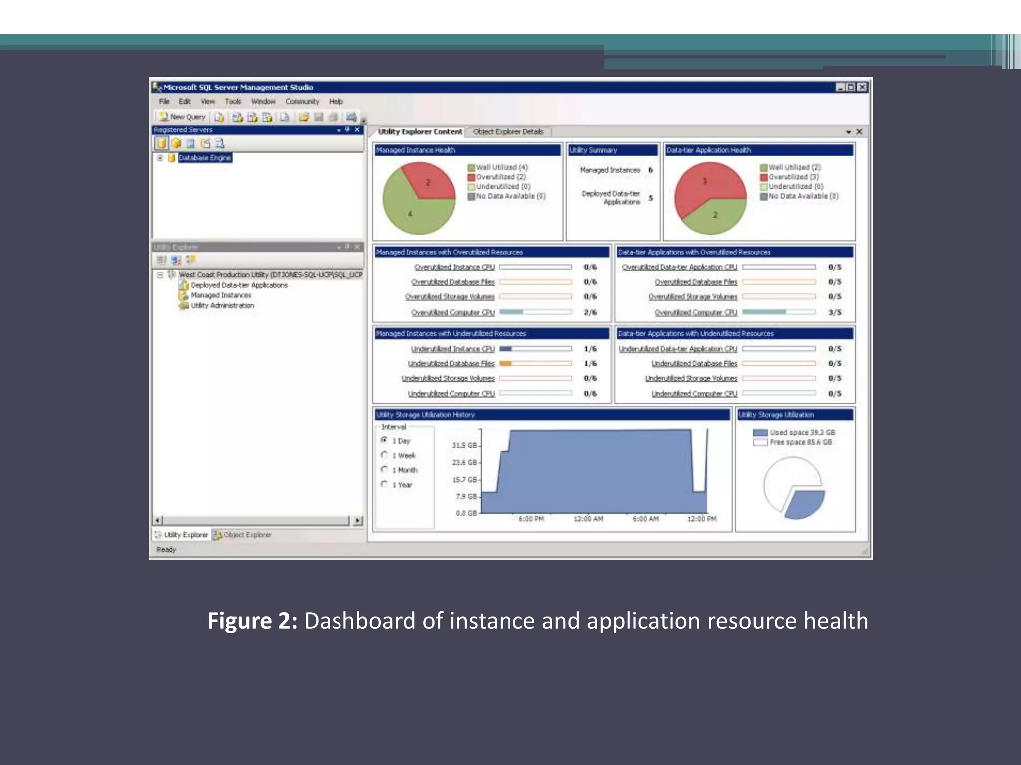 Figure 2: Dashboard of instance and application resource health
 