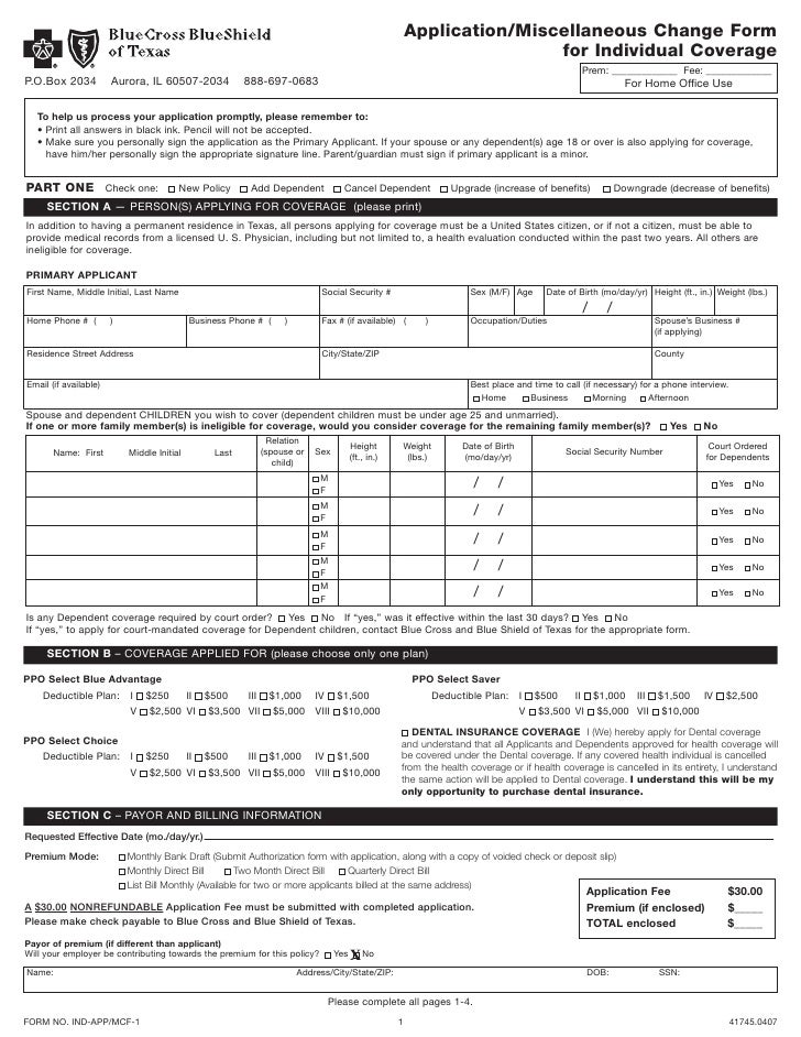 application blue cross adv and choice bcbs refund form