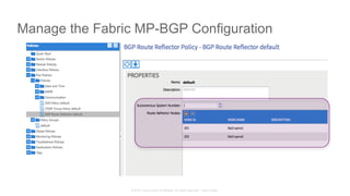 © 2015 Cisco and/or its affiliates. All rights reserved. Cisco Public
Manage the Fabric MP-BGP Configuration
 