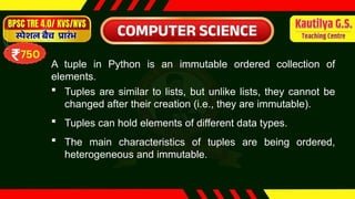 Python Programming Tuples and Dictionary | PPTX