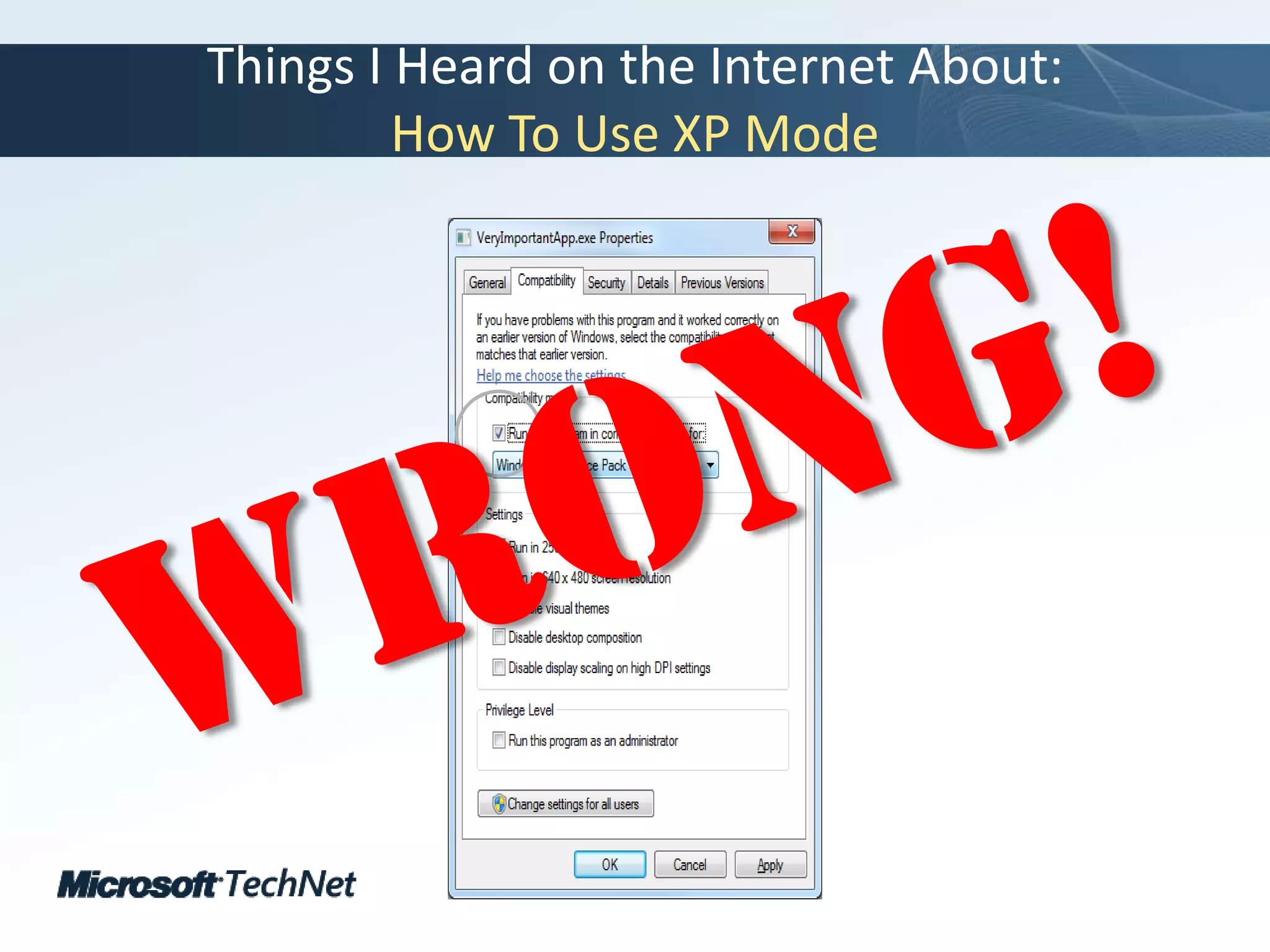 Things I Heard on the Internet About:How To Use XP ModeWrong!