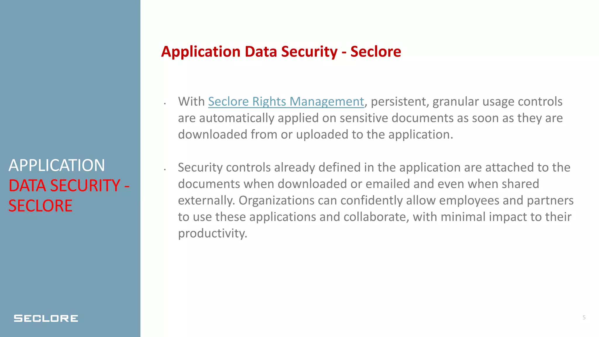 Application Data Security | Seclore | PPT