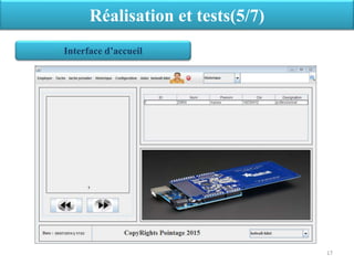Réalisation et tests(5/7)
Interface d’accueil
17
 