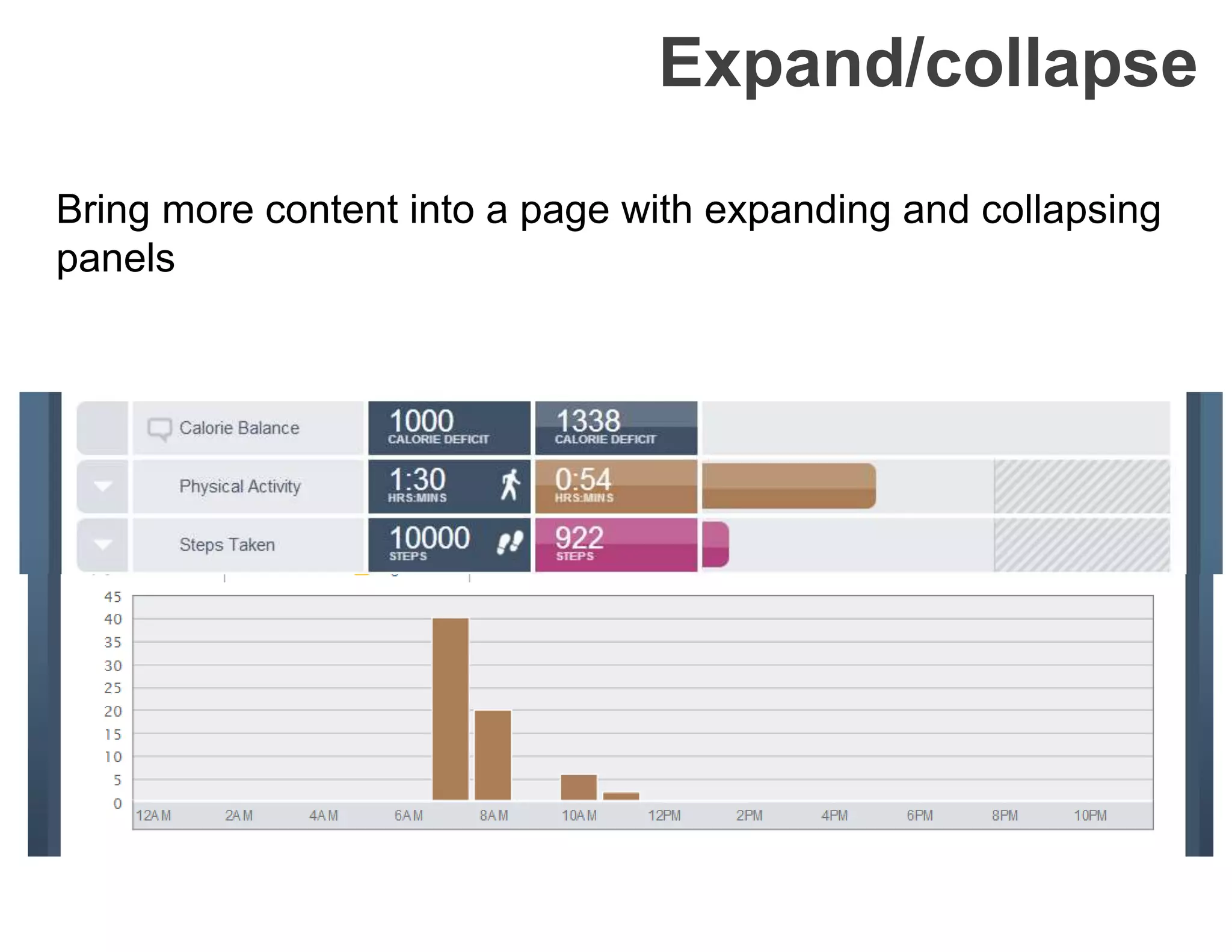 Expand/collapse
Bring more content into a page with expanding and collapsing
panels
 