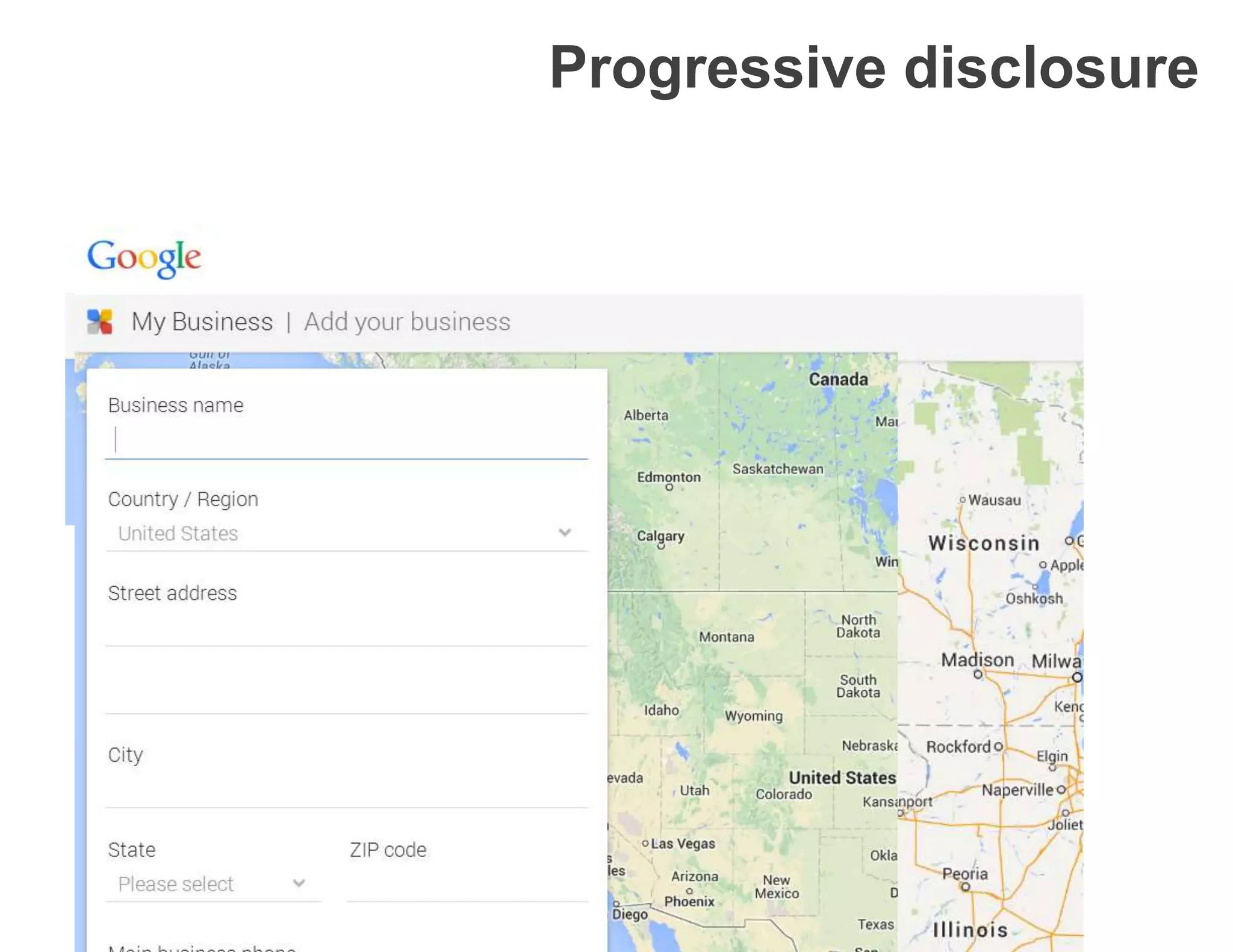 Progressive disclosure
 