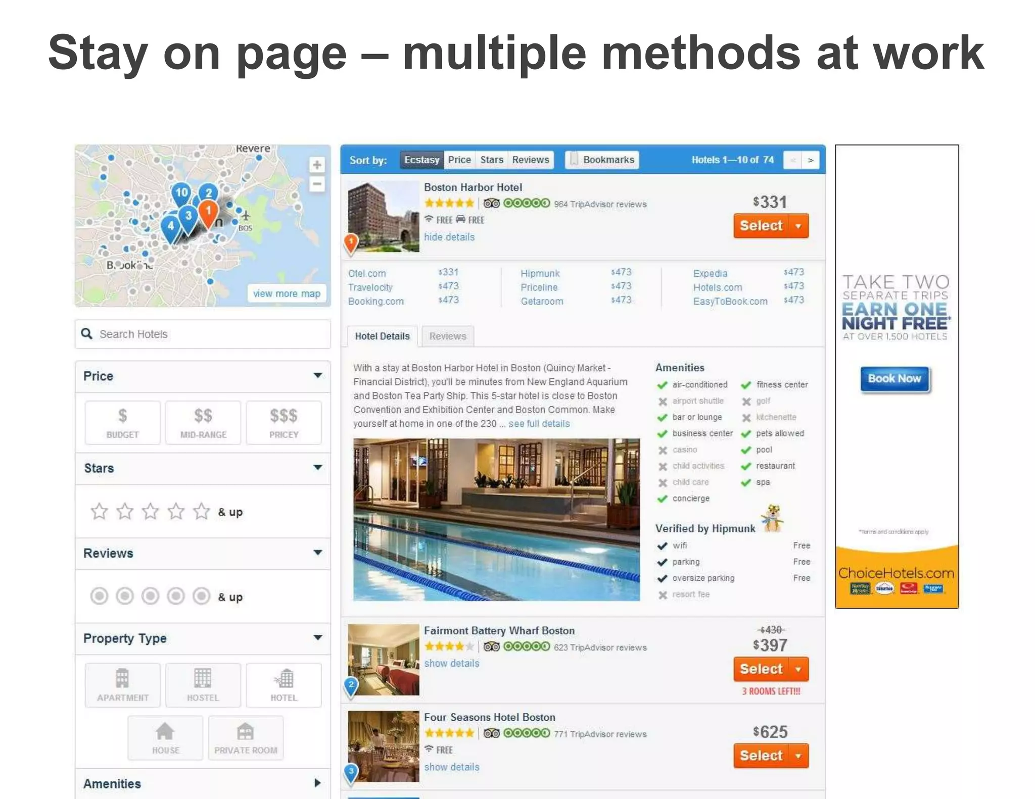 Stay on page – multiple methods at work
 