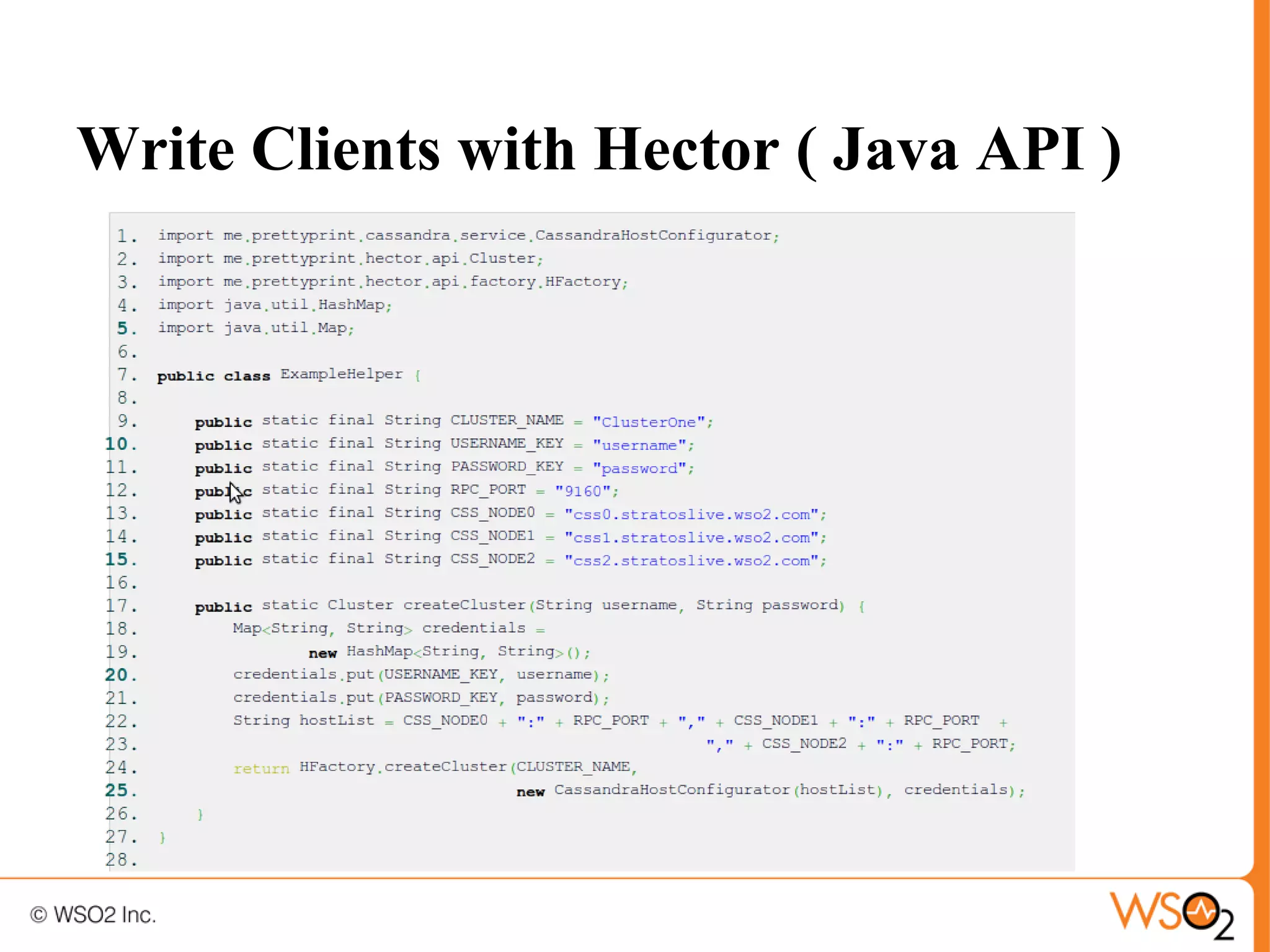 Write Clients with Hector ( Java API )
 
