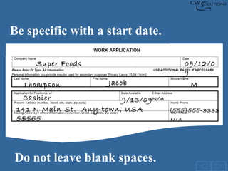 Application for employment | PPS