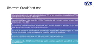 Application for Lower/No Withholding of Tax: Sec 195 (2) & (3) | PPTX