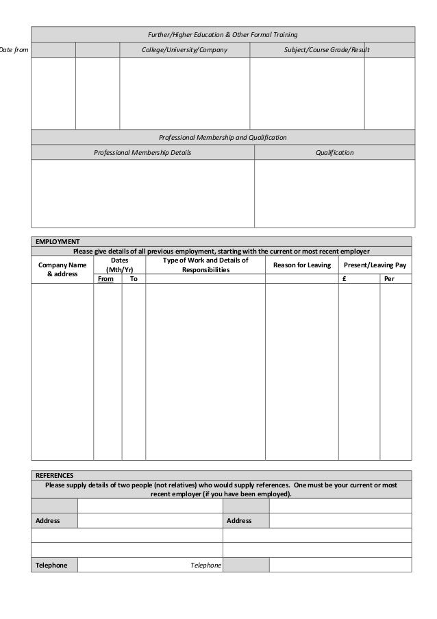 reasons for leaving a job on application form