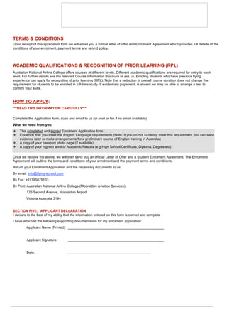 Australian National Airline College Application form anac12 | PDF