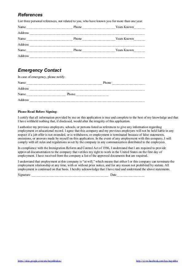 in case of emergency form for employees