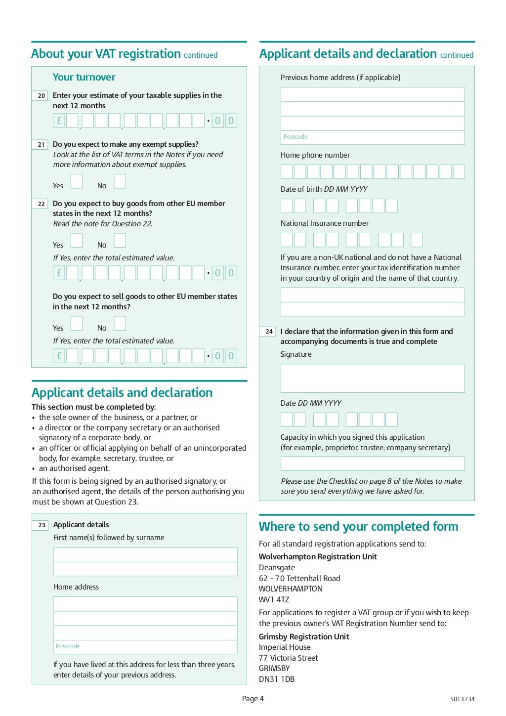 Application for vat registration uk