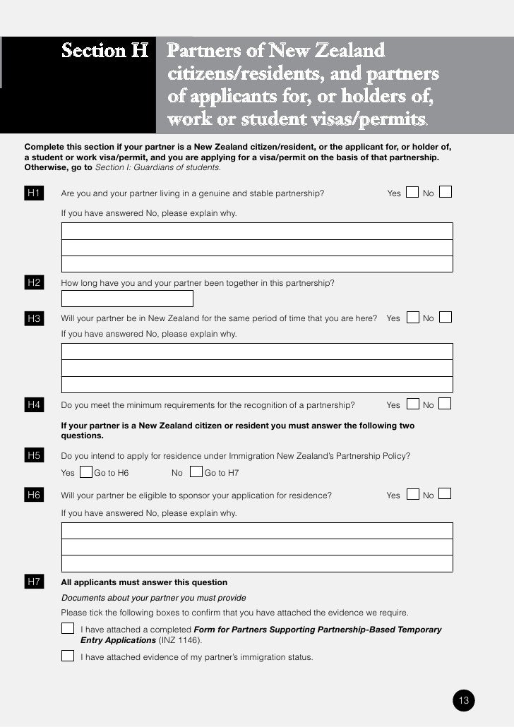 Partnership visa nz form Partnership visa nz form