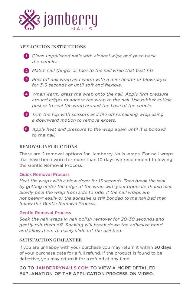 Application Instructions For Jamberry Nails English  Application Instructions For Jamberry Nails English