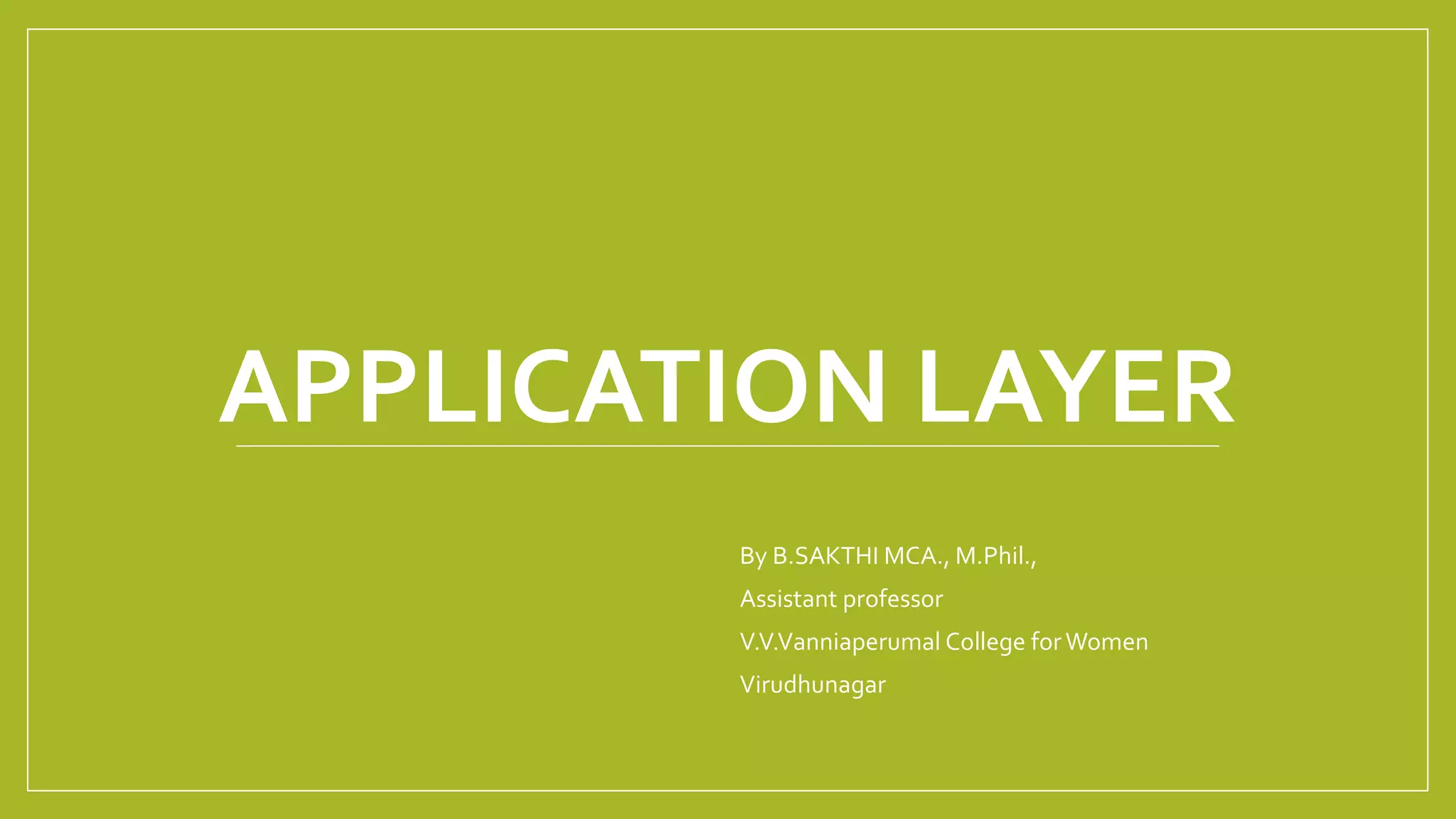 Application layer | PPT