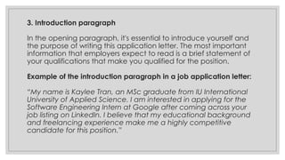 THE APPLICATION LETTER AND HOW TO MAKE IT | PPTX
