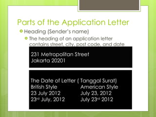 APPLICATION LETTER for better job interview in the modern Era | PPT