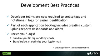 Splunk Application logging Best Practices | PDF
