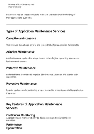 Comprehensive Guide to Application Maintenance Services for Optimal ...
