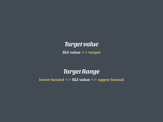 Don’t pick a target based
on current performance
What is the business need?
What are users trying to achieve?
How much imp...