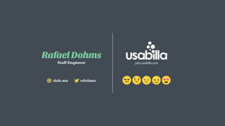 jobs.usabilla.com
Rafael Dohms
Staff Engineer
rdohmsdoh.ms
 
