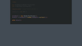 <?php
use PrometheusRenderTextFormat;
use PrometheusStorageAPC;
require_once 'vendor/autoload.php';
$adapter = new APC();
$renderer = new RenderTextFormat();
$result = $renderer->render($adapter->collect());
echo $result;
 