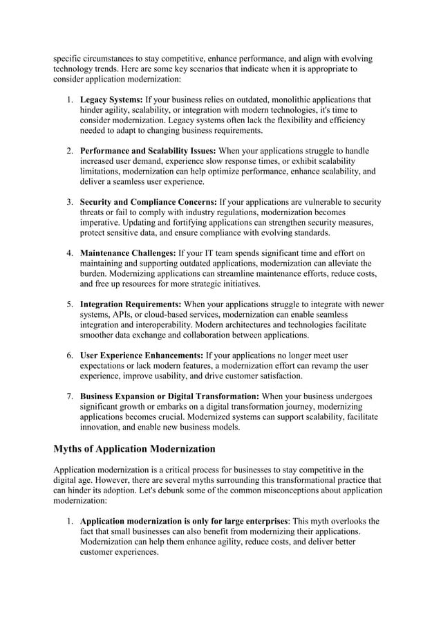Application Modernization: Benefits, Challenges, and Approaches | PDF
