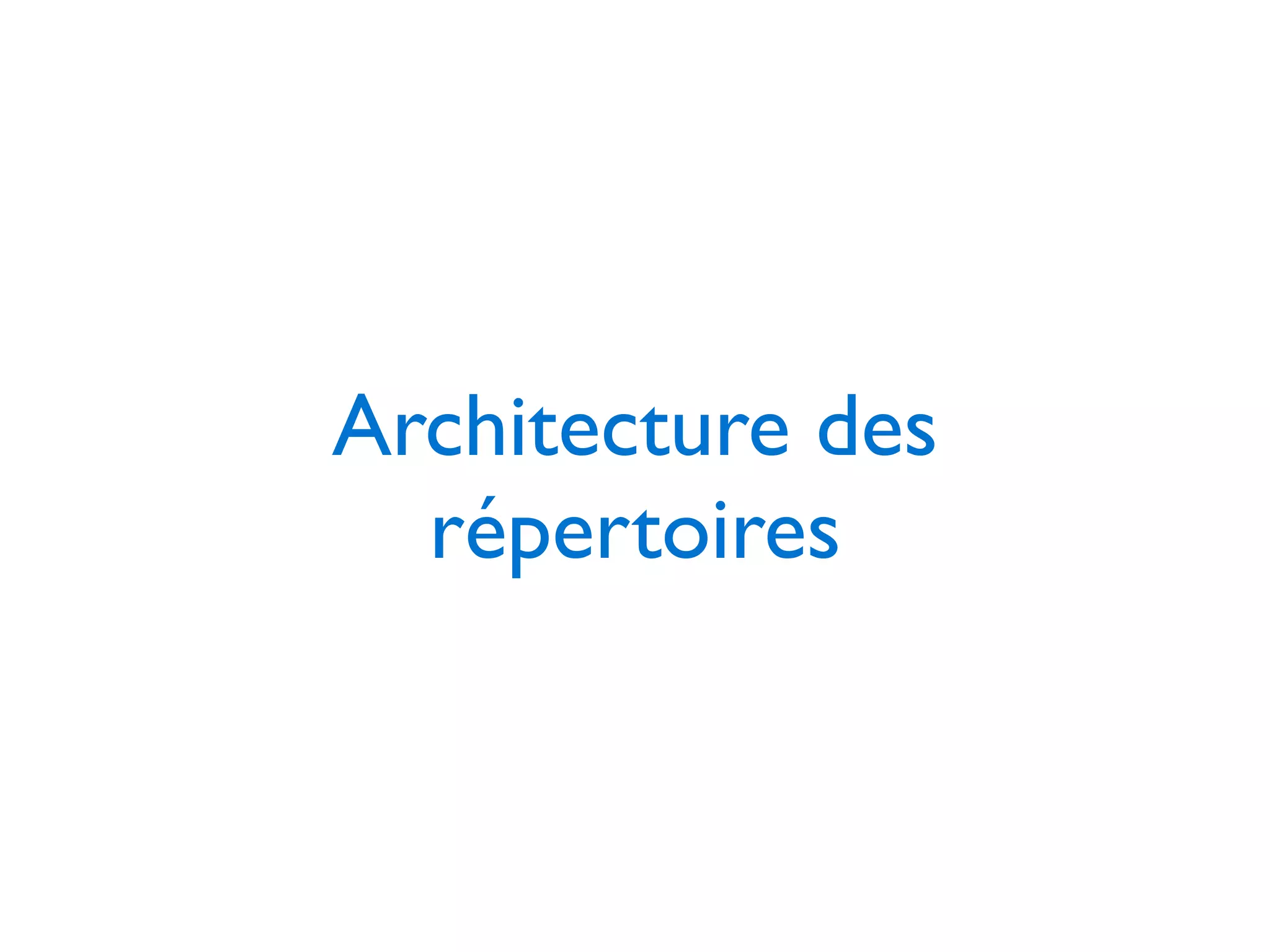 Architecture des
répertoires
 