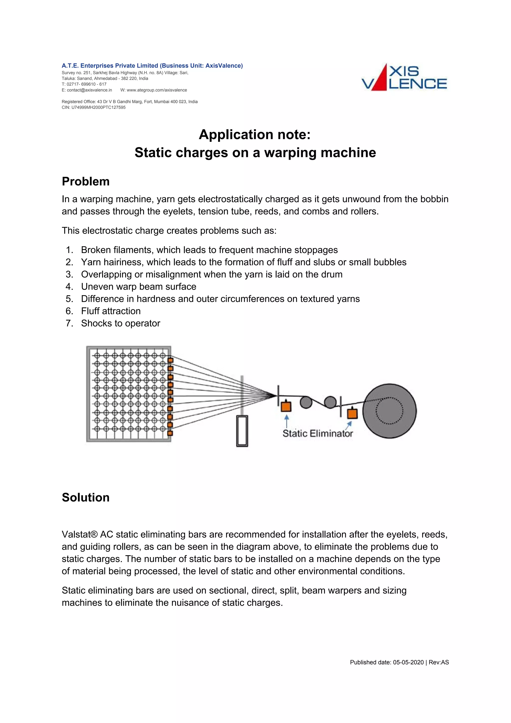 Static charges on a warping machine | PDF