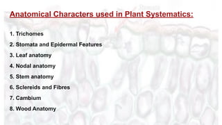 Application of anatomy in Taxonomy | PDF