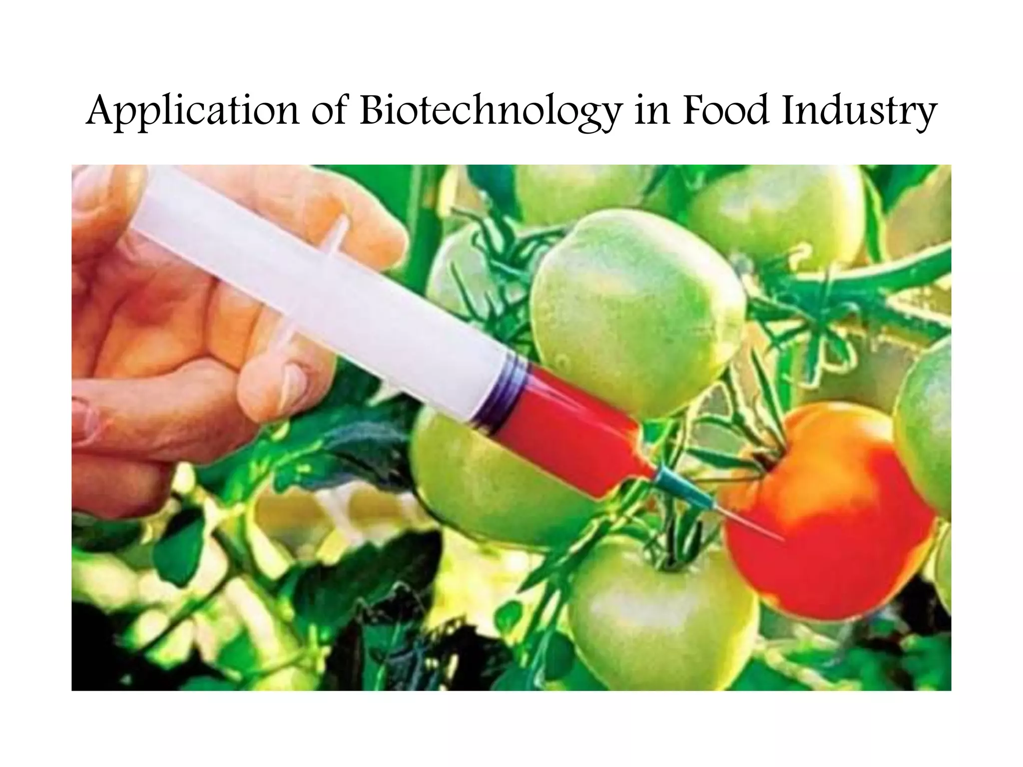Application of Biotechnology in Food Industry
 