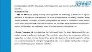 Smart contracts created for the projects, make the payments faster soon the parties fulfill the conditions
set within.
Stu...