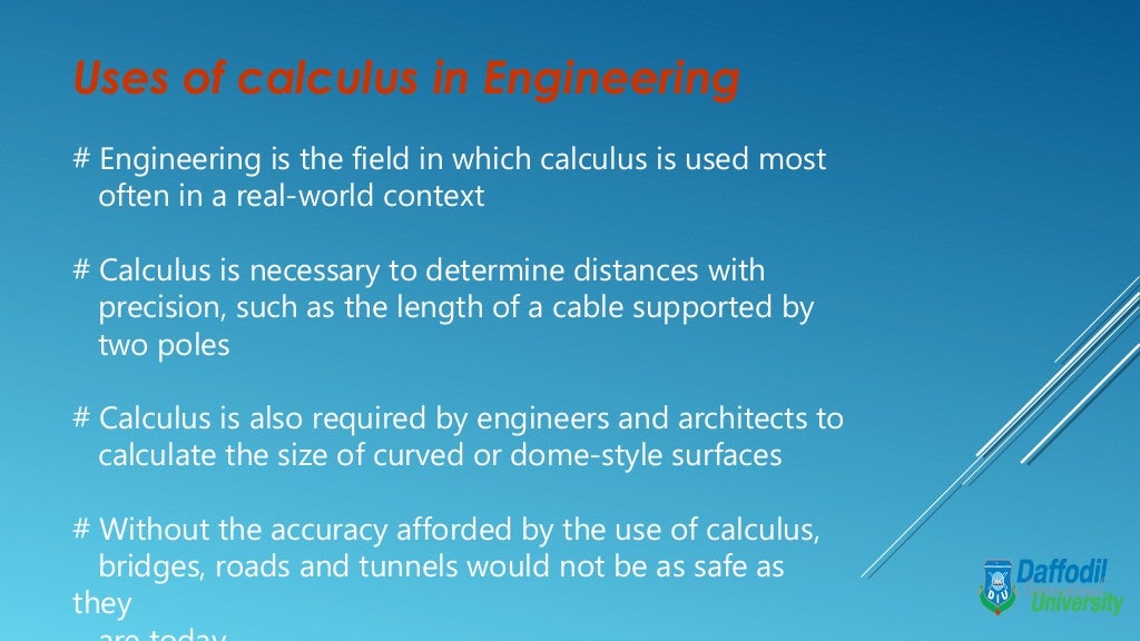 Application of calculus in real life.