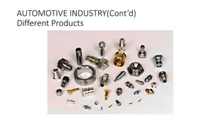 AUTOMOTIVE INDUSTRY(Cont’d)
Different Products
 