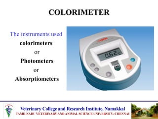 APPLICATION OF COLORIMETRY IN TRACE MINERAL ANALYSIS | PPT