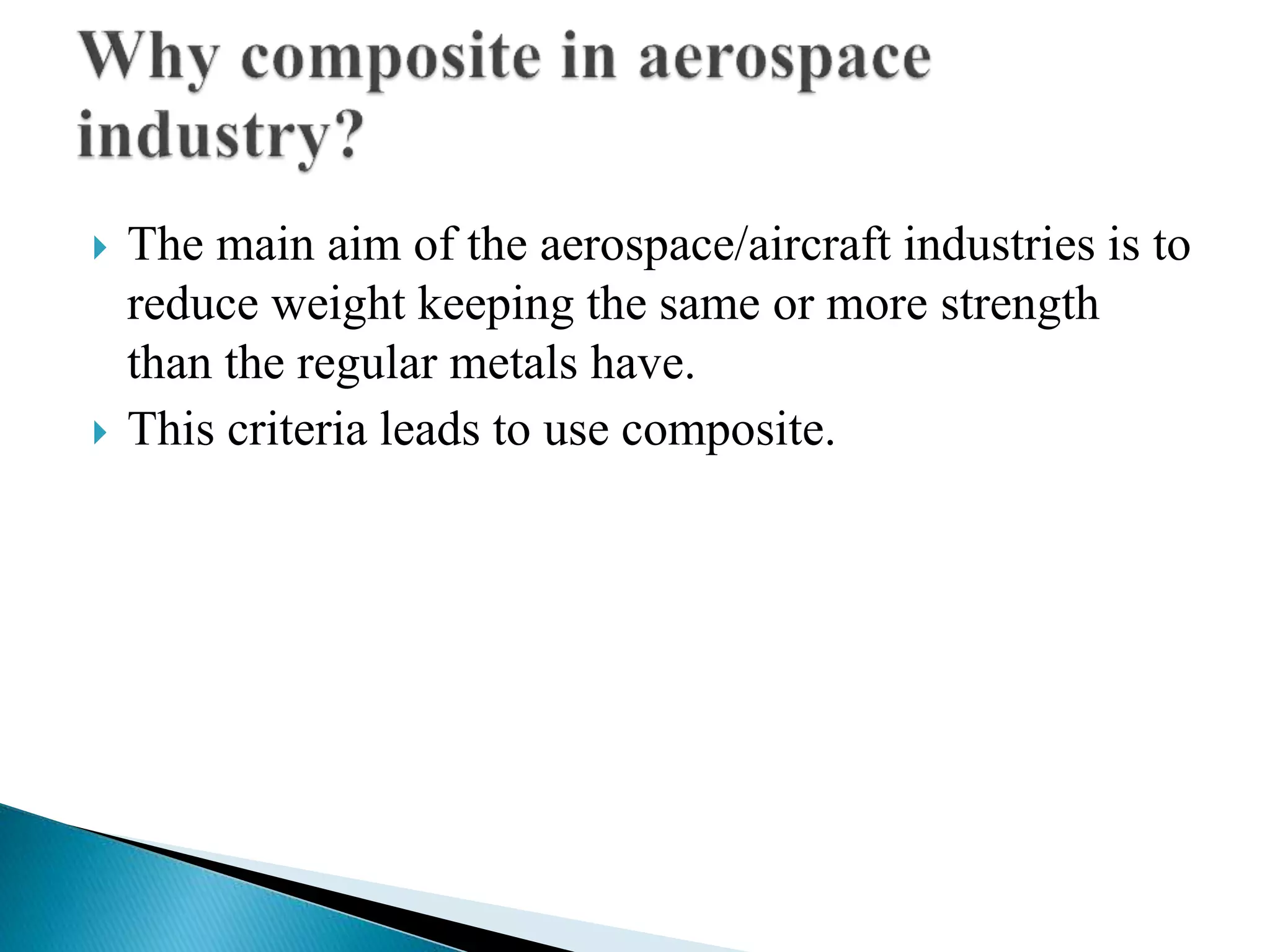Application of composite materials in aerospace industry | PPTX