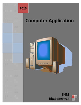 1
Computer Application
2013
IHM
Bhubaneswar
 