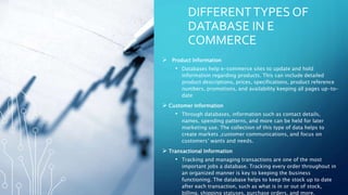Application of Database Management System in E-Commerce Business | PPTX