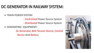 Application of dc generator at railway coach | PPTX
