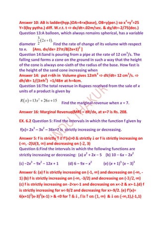Application Of Derivatives