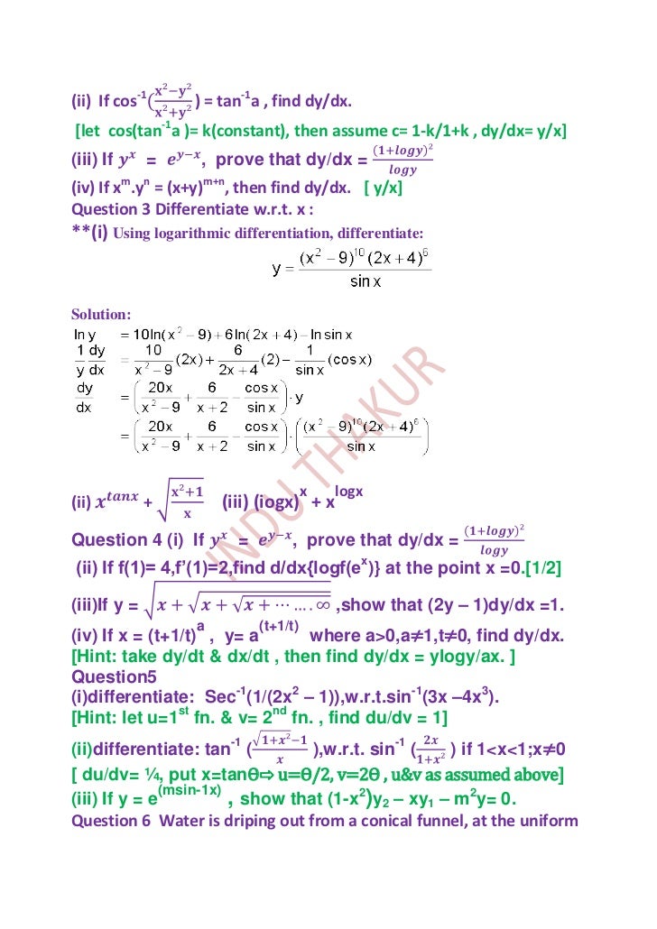 Application Of Derivatives