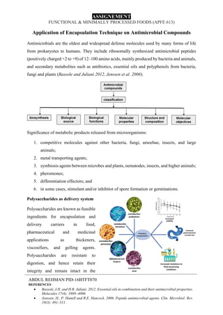 Application of encapsulation technique on antimicrobials | Food ...