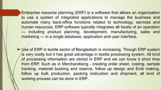 Application of ERP in garments merchandising | PPTX