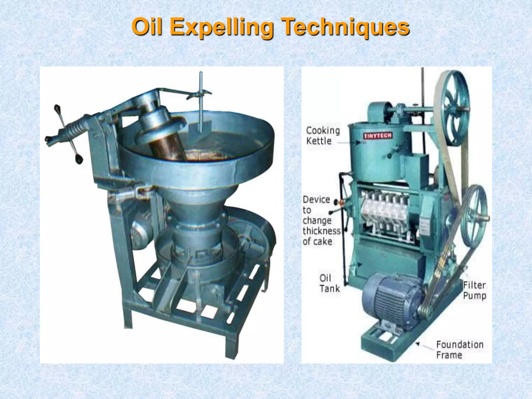 Oil Expelling Techniques
 