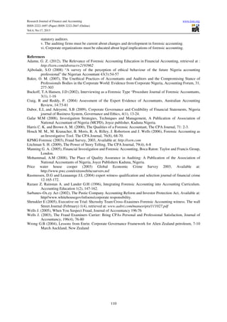 Application of forensic accounting a tool for confidence in auditors ...