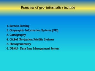 Application of Geo-informatics in Environmental Management | PPTX