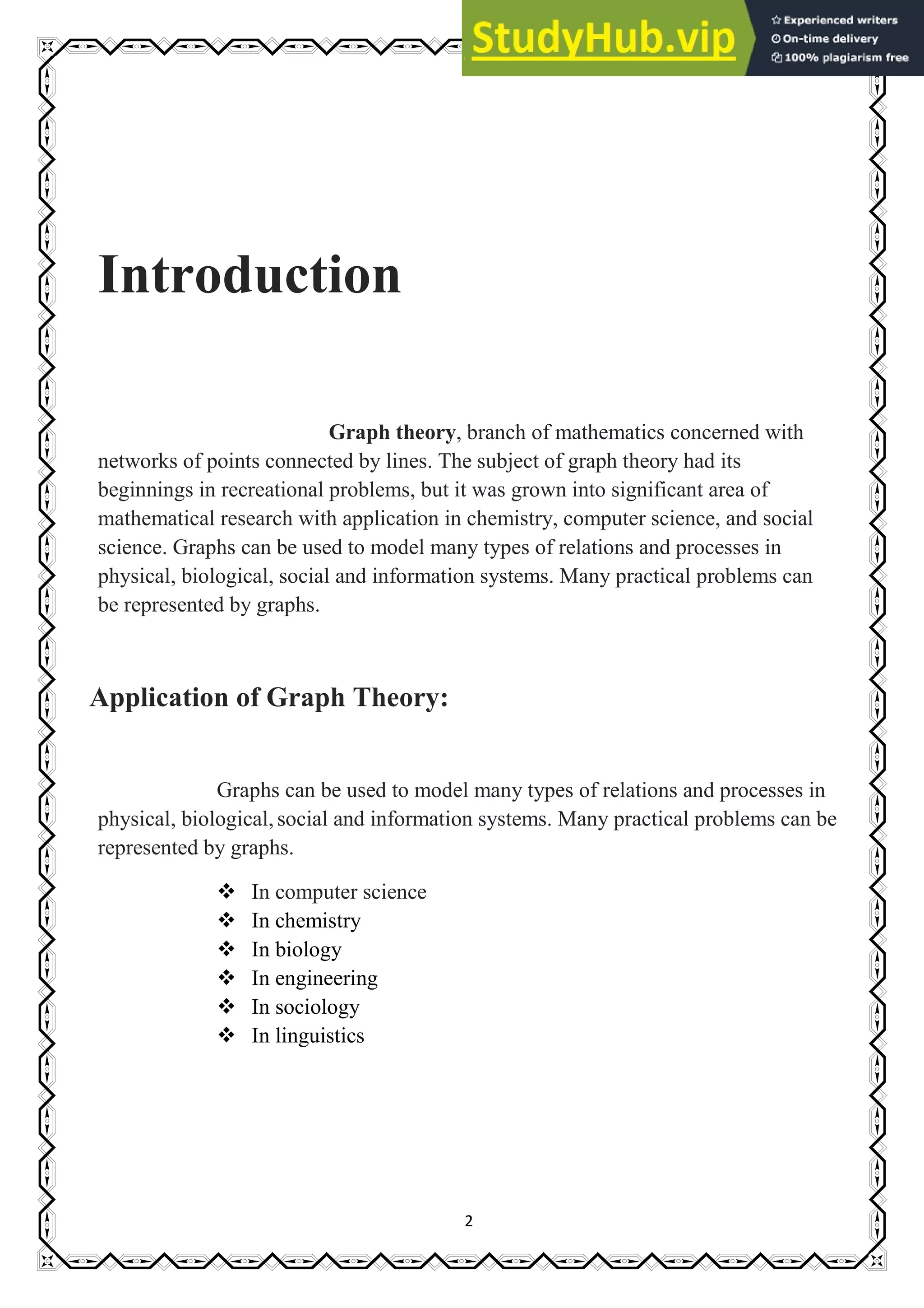 Application Of Graph Theory | PDF